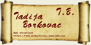 Tadija Borkovac vizit kartica